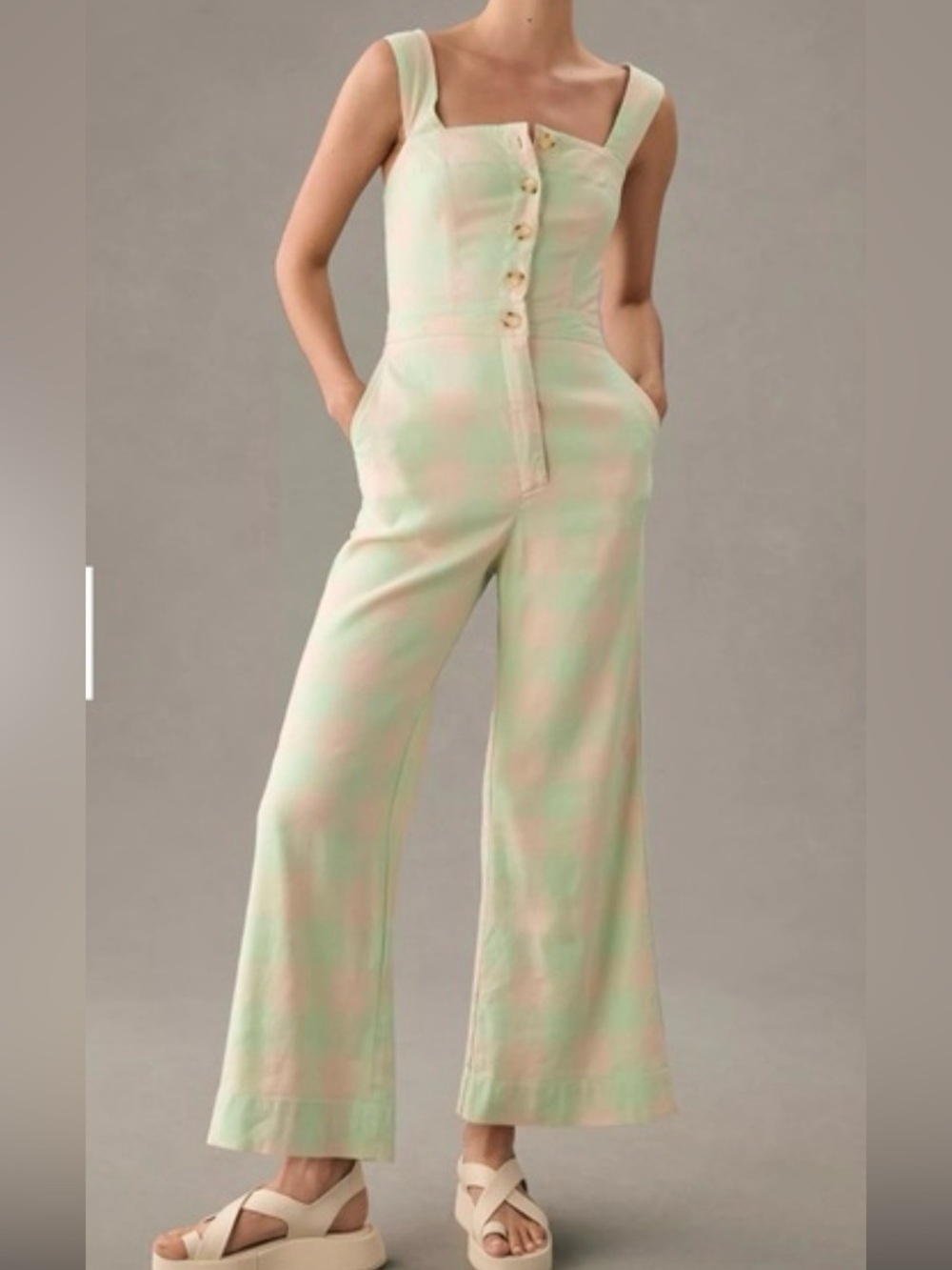 Anthropologie Maeve Colette Portside Wide-Leg Jumpsuit - 8